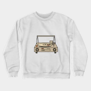 Vintage line art of a classic record player Crewneck Sweatshirt